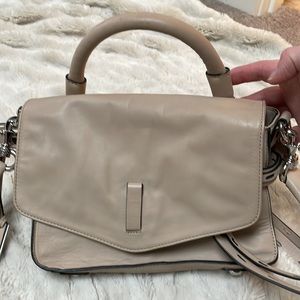 Gryson crossbody bag satchel taupe thick leather NEW handbag shoulder bag
